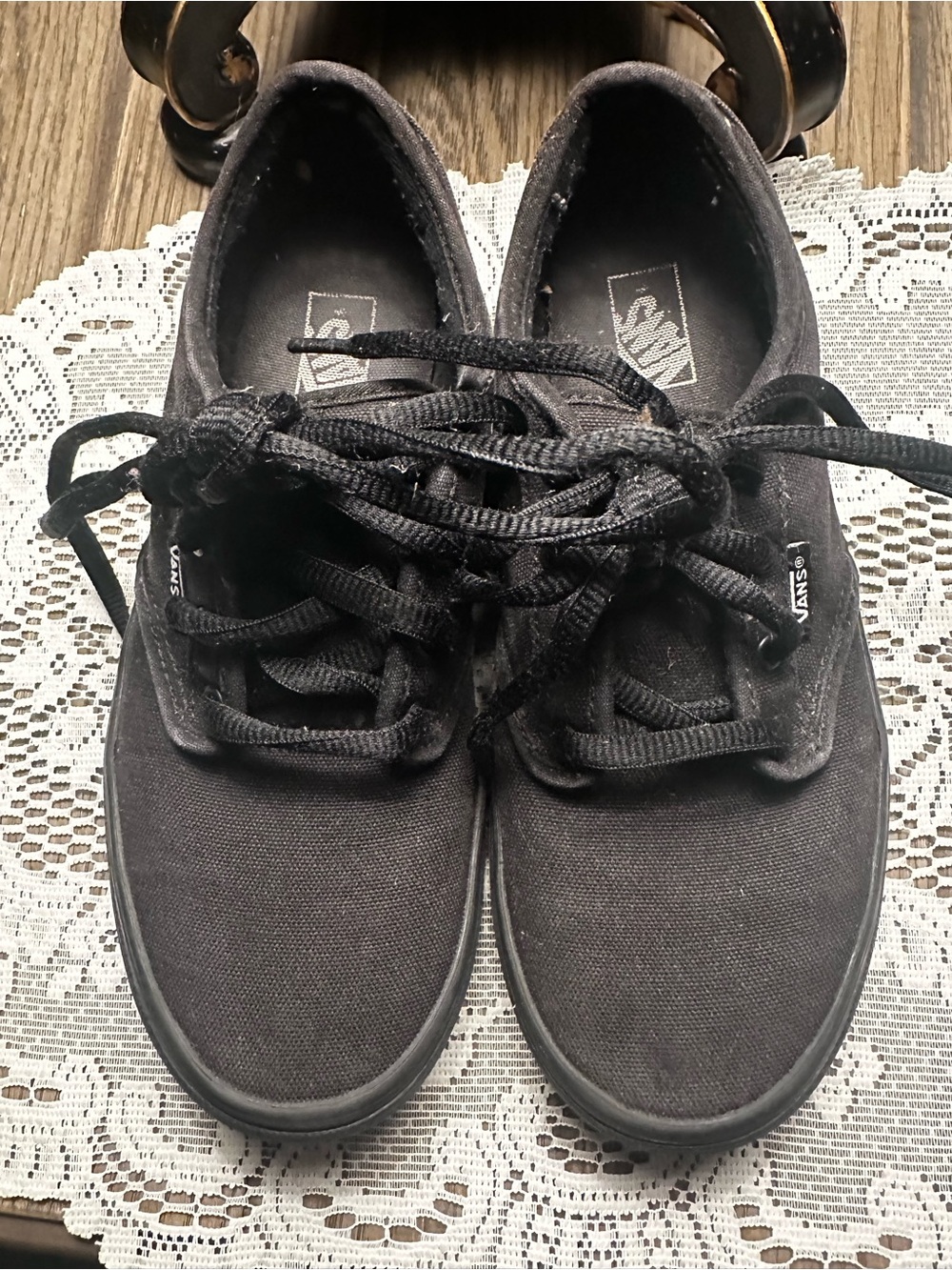 Vans Black Canvas Low-Top Sneakers